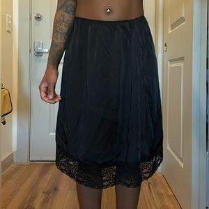 Brandy Melville Black Lace Trim Skirt